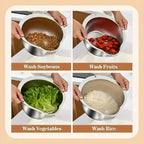 304 Stainless Steel Rice Washer Colander Bowl