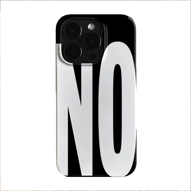 YES NO Letter Art iPhone Case for 16 15 14 13 12 11 Pro Max