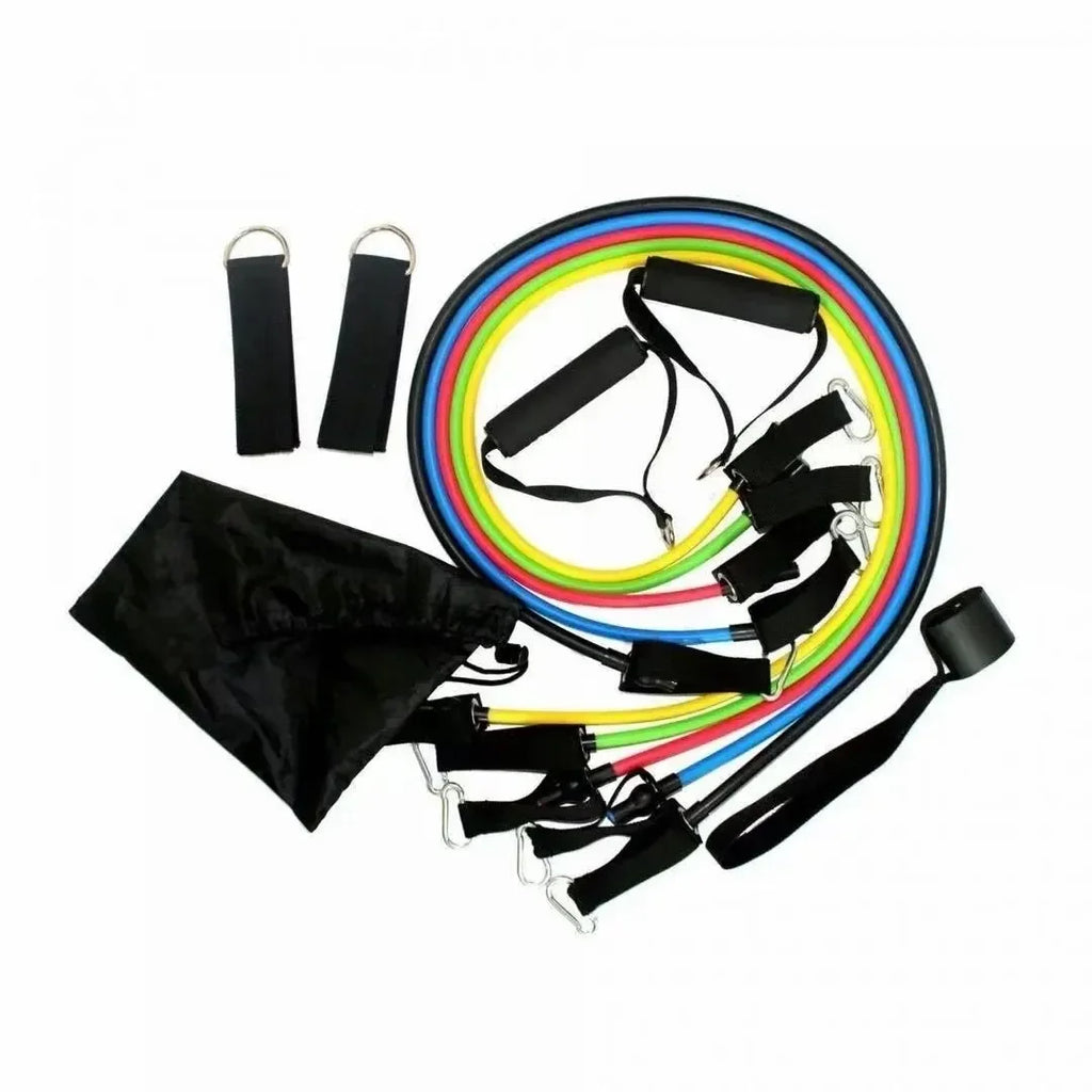 11 Piece Resistance Bands Set Home Gym Fitness Chest Expander Training
