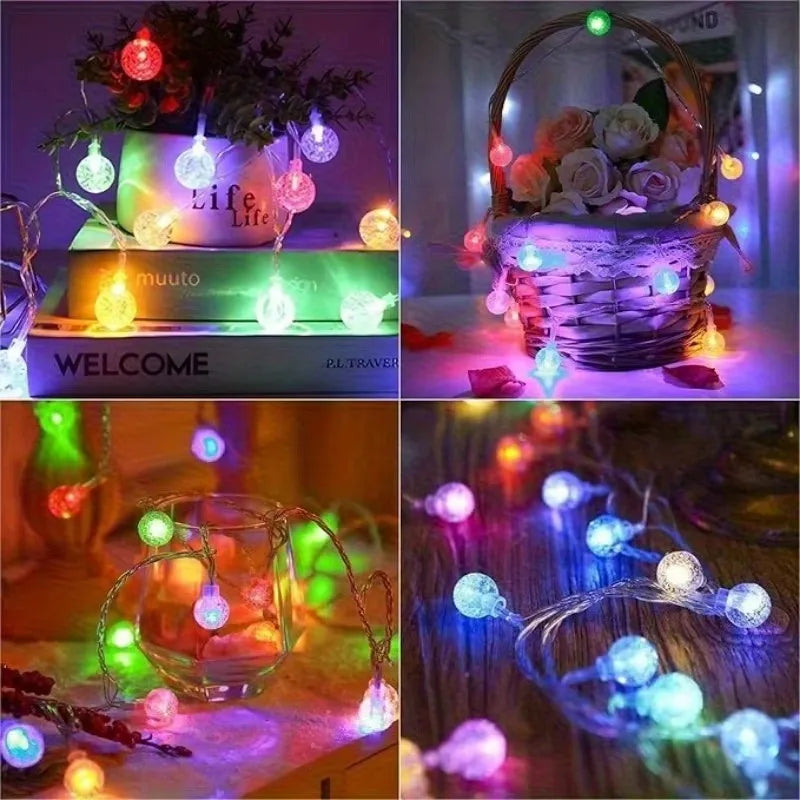 LED Bubble Ball Fairy Lights USB Outdoor String Light