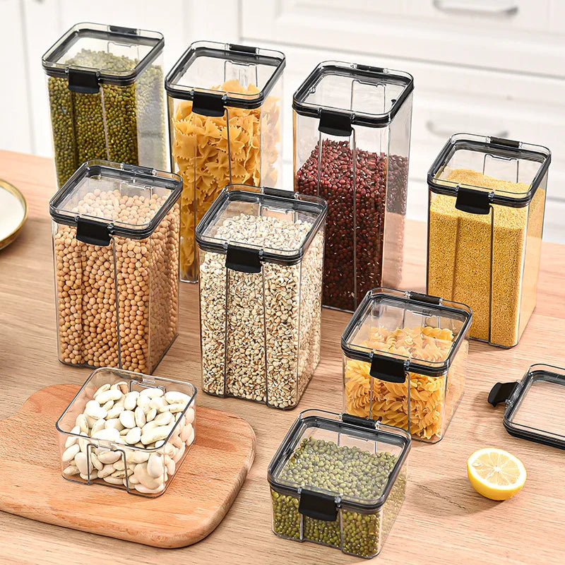 Large Airtight Grain Storage Container Set Kitchen Food Storage Jars