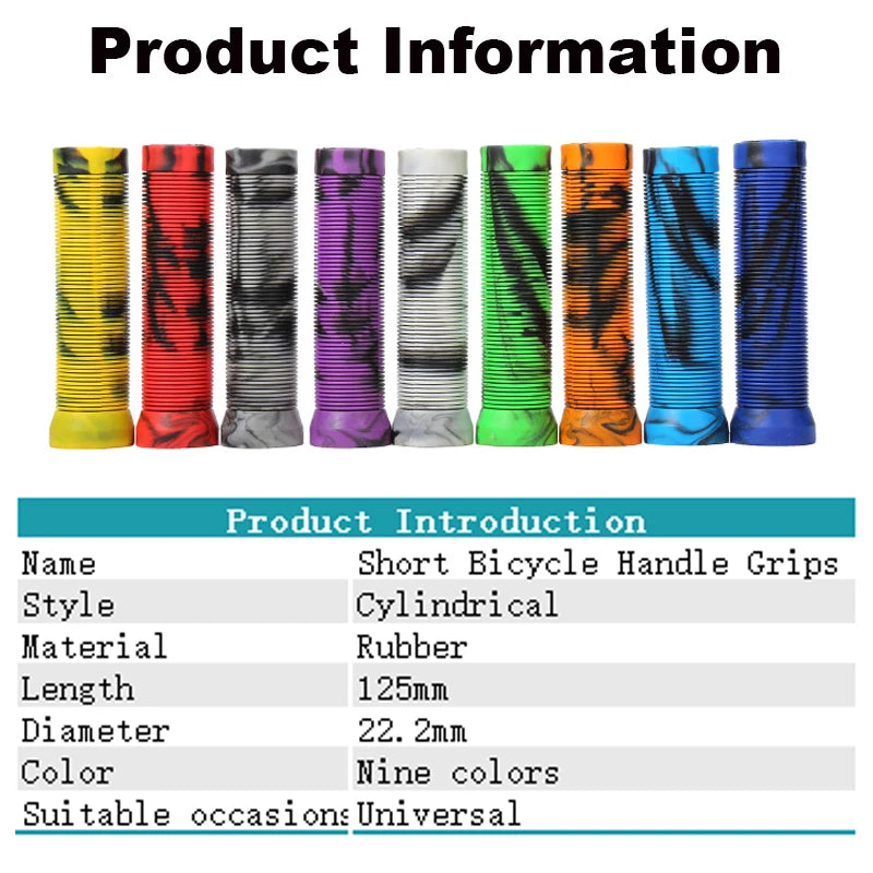 MTB 125mm Handlebar Grips 22.2mm Shockproof Anti-Slip Rubber Cover