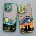 Black Cat Starry Night Case for iPhone 11 12 13 14 15 16 17 Pro Max