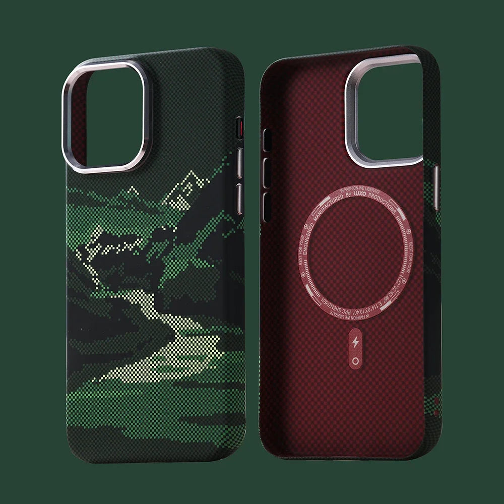 MagSafe Abstract Landscape Phone Case for iPhone 14 15 16 17 Pro Max