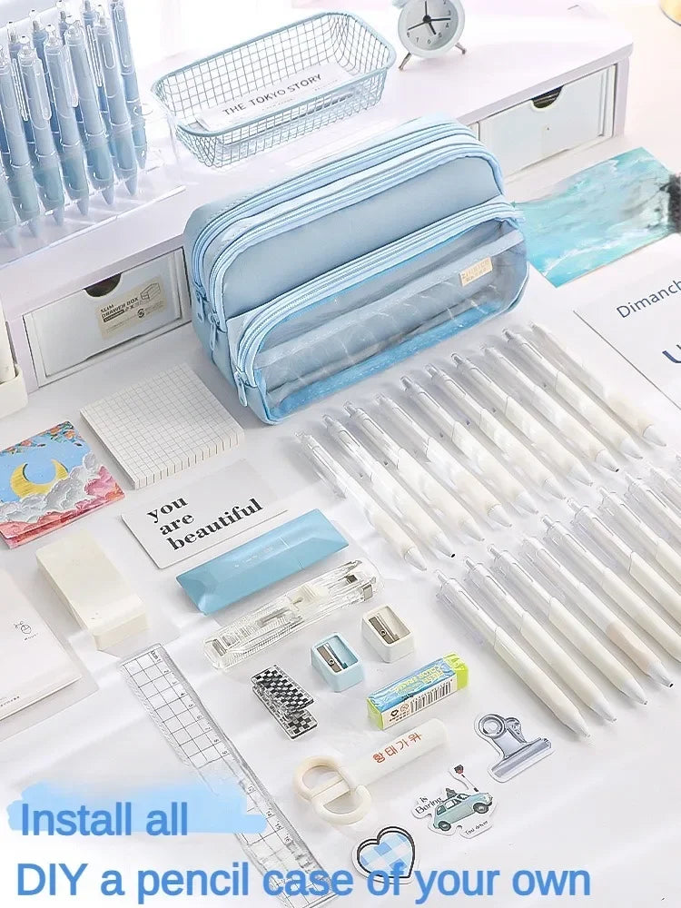 Transparent Pencil Case Large Capacity Storage Bag