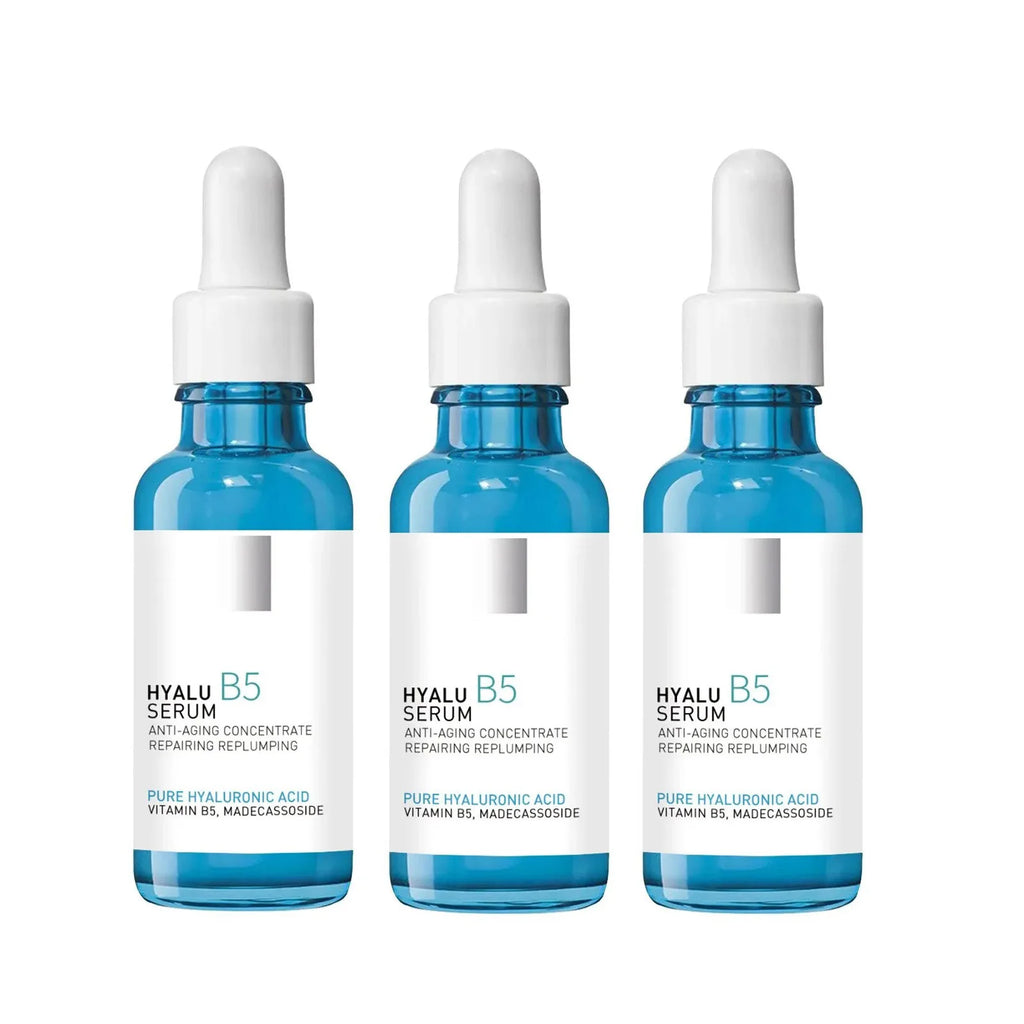 three bottle bundle of hyaluronic acid serum boots for continuous anti ageing and skin firming routines
