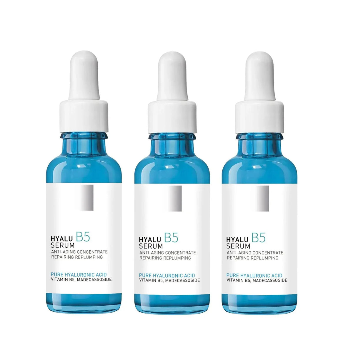 three bottle bundle of hyaluronic acid serum boots for continuous anti ageing and skin firming routines