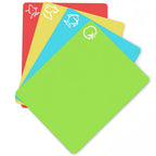 4PCS Flexible Cutting Mats Non-Slip Chopping Boards