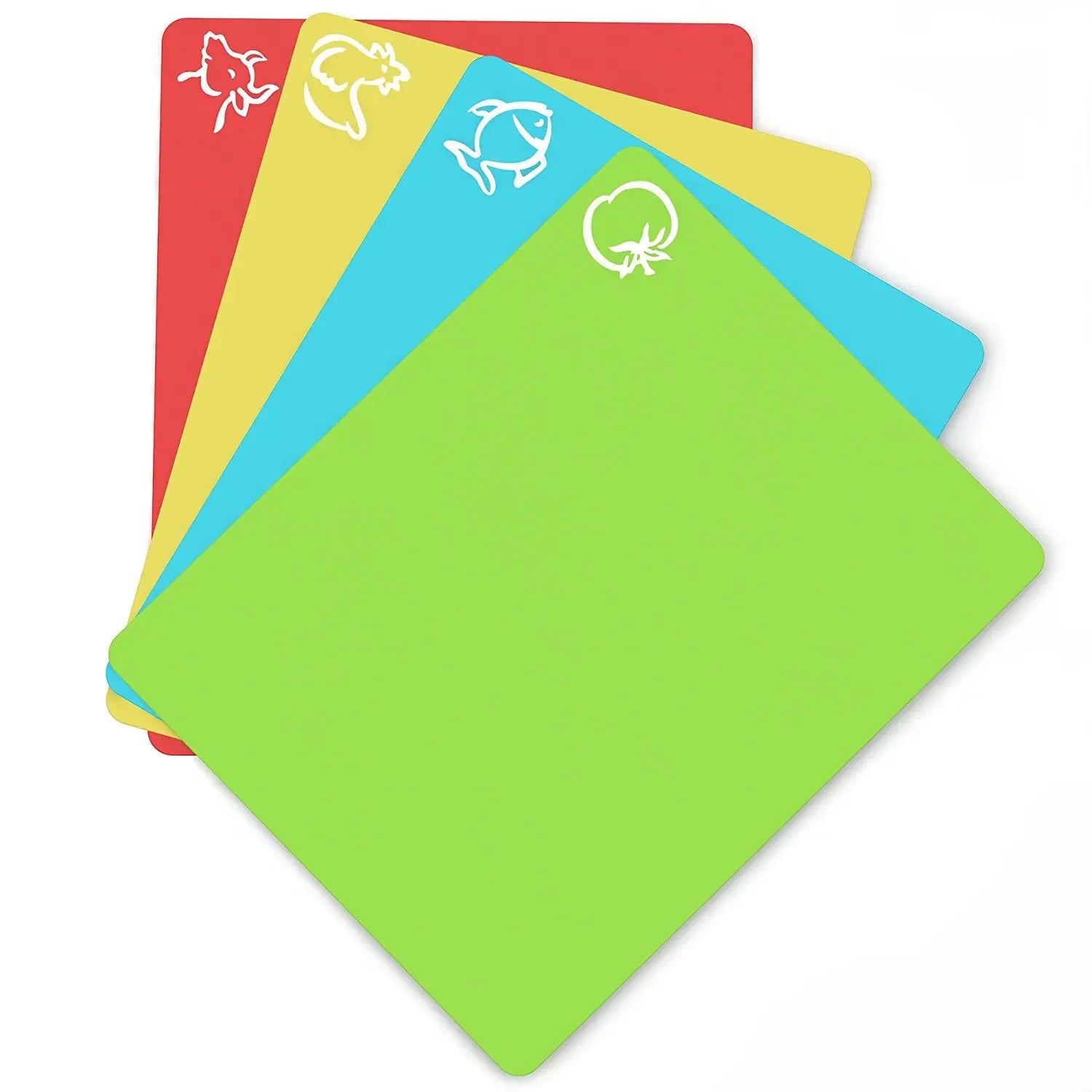 4PCS Flexible Cutting Mats Non-Slip Chopping Boards