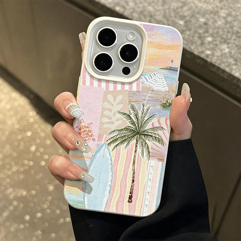 Palm Tree Silicone Case for Xiaomi 13T 14T 15T Poco F5 F6 F7 X7 Cover