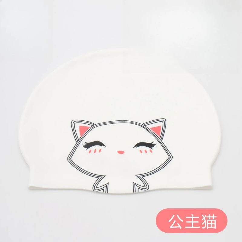 Cartoon Silicone Swimming Cap Waterproof Stretch Swim Hat