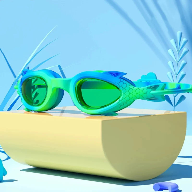 Children’s Swimming Goggles Set UK Waterproof Anti-Fog Silicone Swim Cap & Goggles