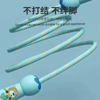 Kids Adjustable Skipping Rope Wooden Handle Cotton Boys & Girls