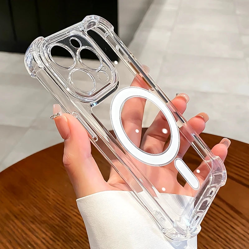 MagSafe Magnetic Clear Case for iPhone 17 16 15 14 13 12 11 Pro Max
