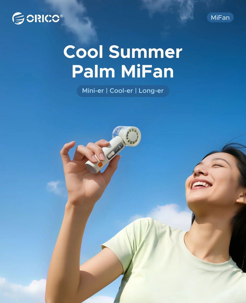 ORICO 3000mAh Portable Fan UK High-Speed Foldable Cooling Fan