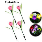 Solar Tulip Rose Flower Lights for Waterproof Garden Decor