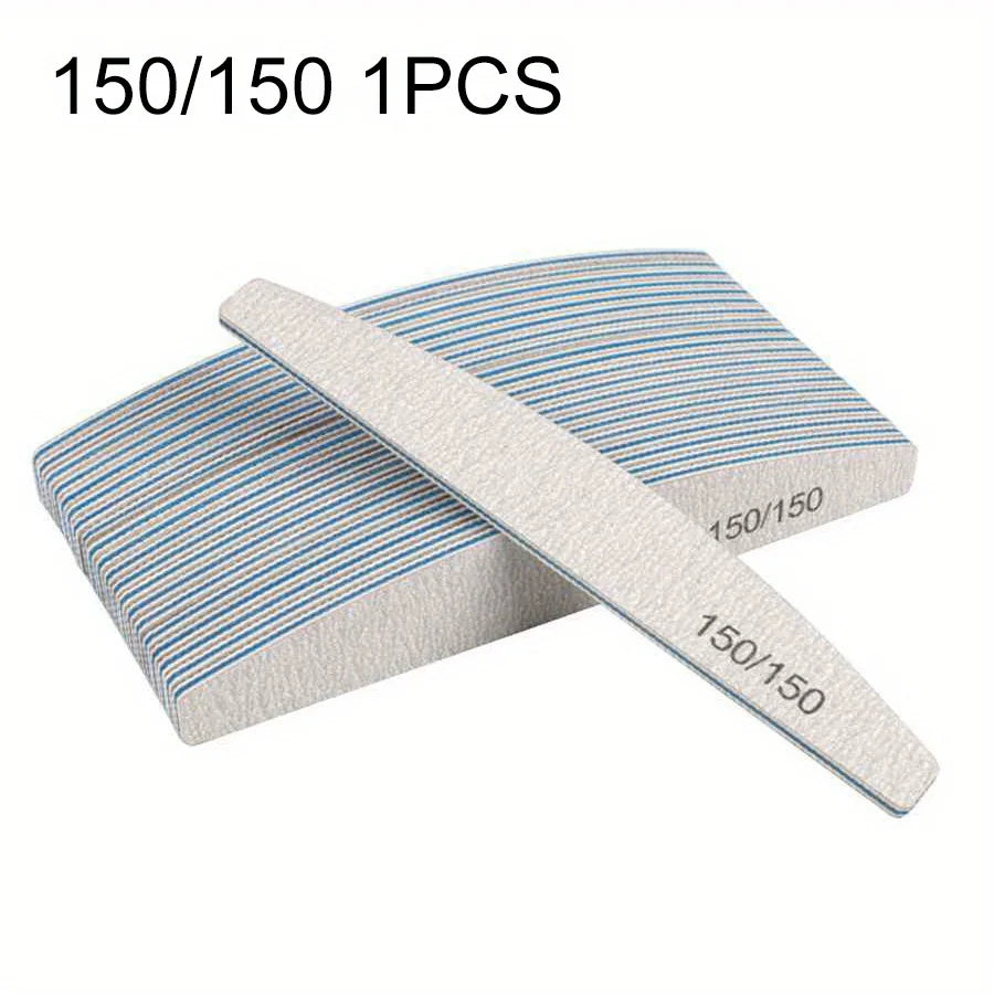 Professional Nail File Set 80-240 Grit Half Moon Nail Buffer