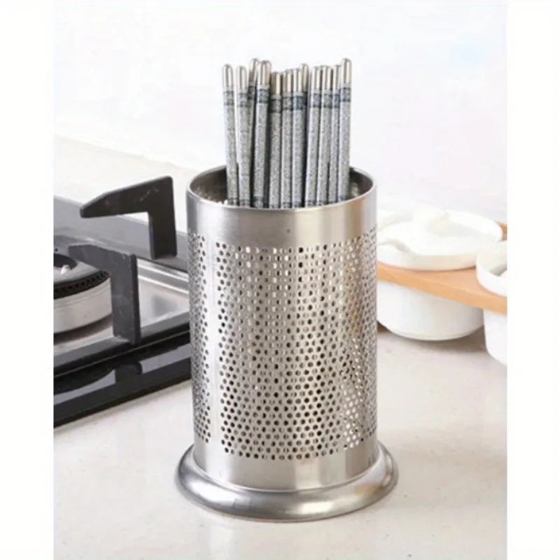 Stainless Steel Cutlery Holder Drain Rack Basket