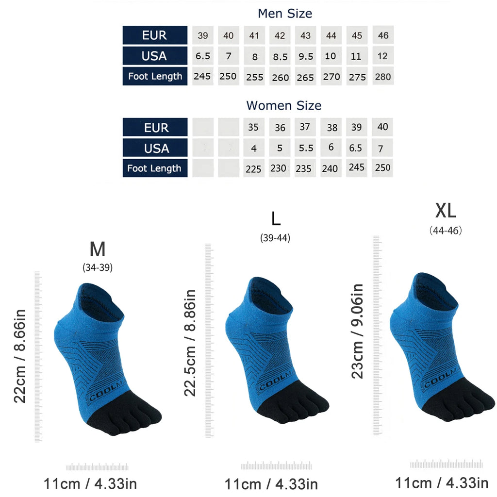 Five Finger Toe Socks Men Women Running Trail Quick Dry Breathable