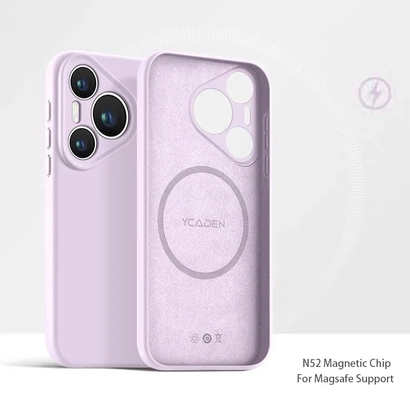 Magnetic Liquid Silicone Case for Huawei Pura 80 70 P60 Nova 14 Pro