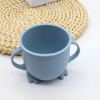 Silicone Straw Cup with Handle Multifunction Snack Cup