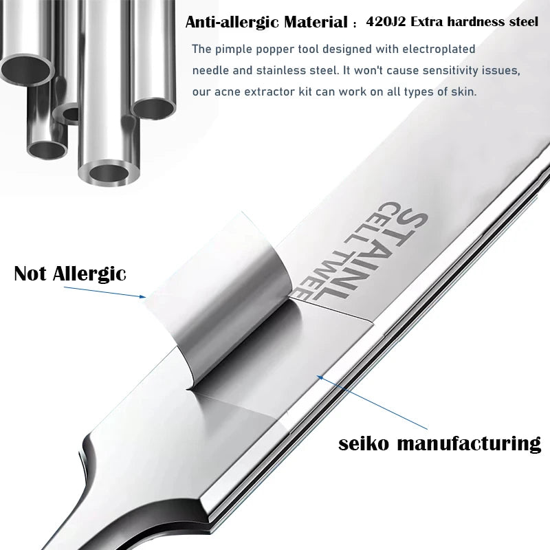 Stainless Steel Acne Blackhead Removal Needle – Pimple Extractor Tool