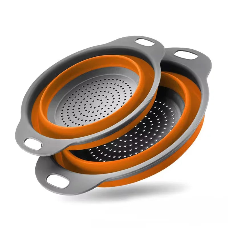 Collapsible Silicone Colander Foldable Drain Basket