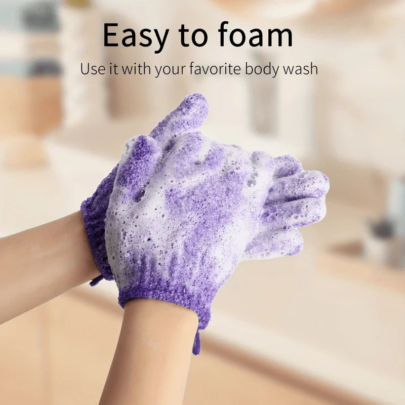 Colourful Exfoliating Bath Gloves Double Sided Spa & Shower Body Scrub