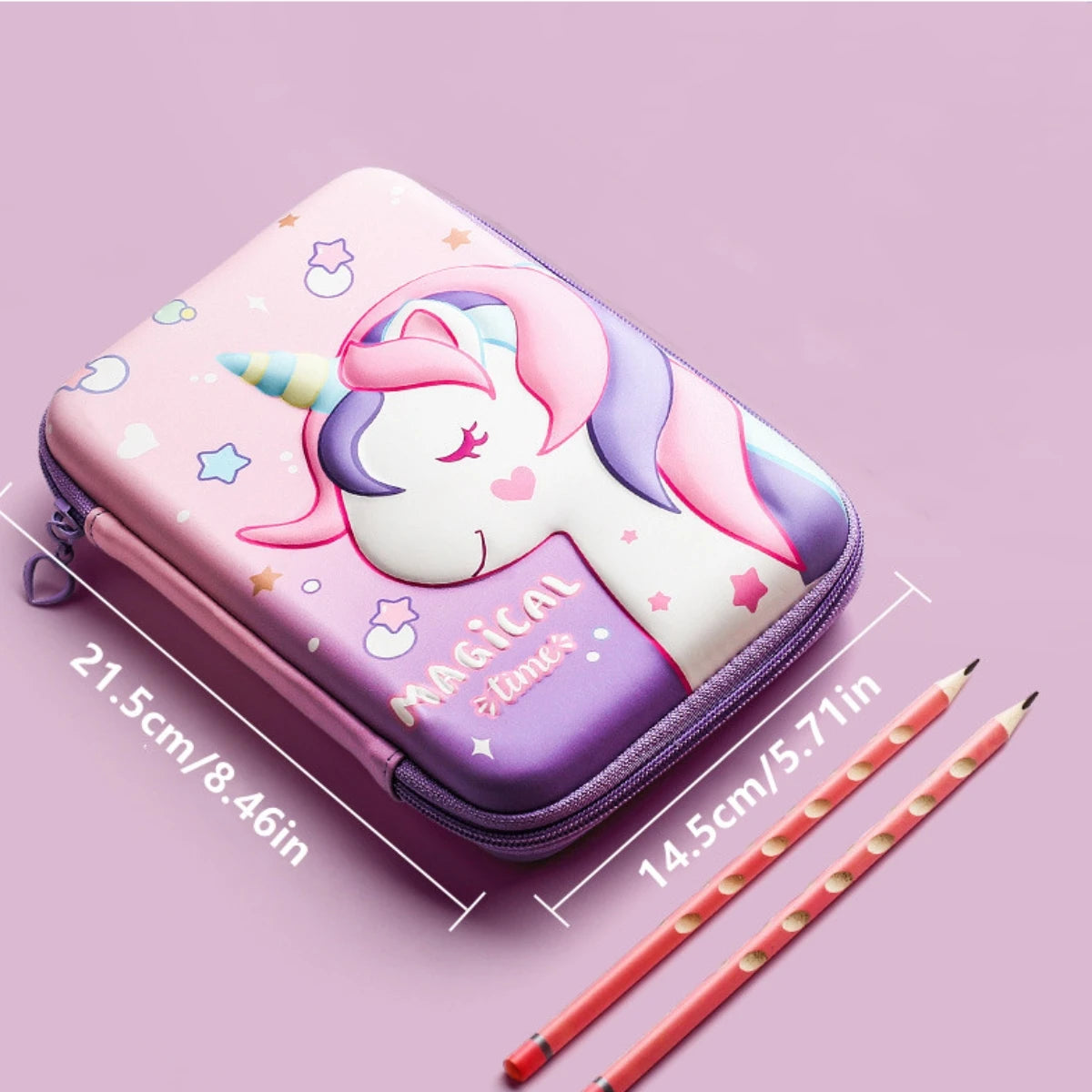 3D Unicorn Pencil Case Cute EVA Cartoon Stationery Box for Girls Secondary image