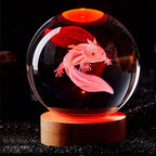 3D Axolotl Crystal Ball Night Light LED Gift Lamp