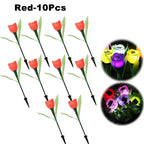Solar Tulip Rose Flower Lights for Waterproof Garden Decor