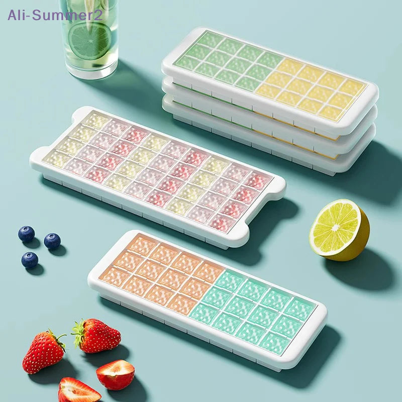 24/36 Grid Ice Cube Tray UK Silicone Ice Mold With Lid Main image