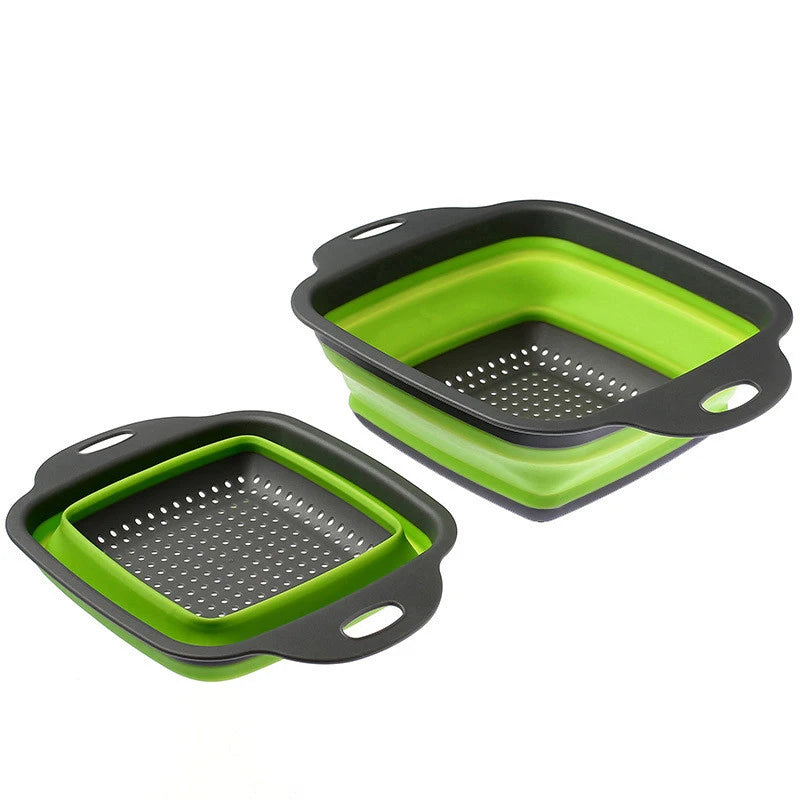 Collapsible Square Colander Silicone Strainer
