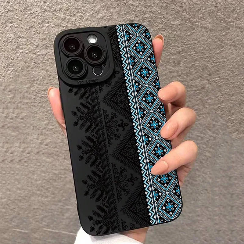Vintage Totem Painting Case for iPhone 11 12 13 14 15 16 17 Pro Max