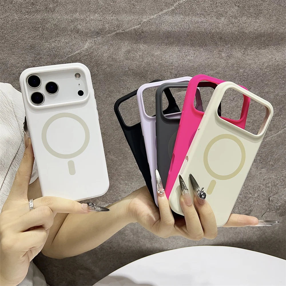 Premium Silicone MagSafe Case for iPhone 11 12 13 14 15 16 17 Pro Max