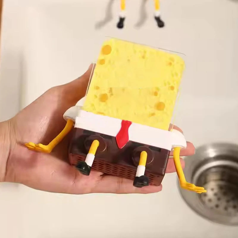 Kitchen Sink Drainage Rack Wall-Mounted Sponge & Brush Holder