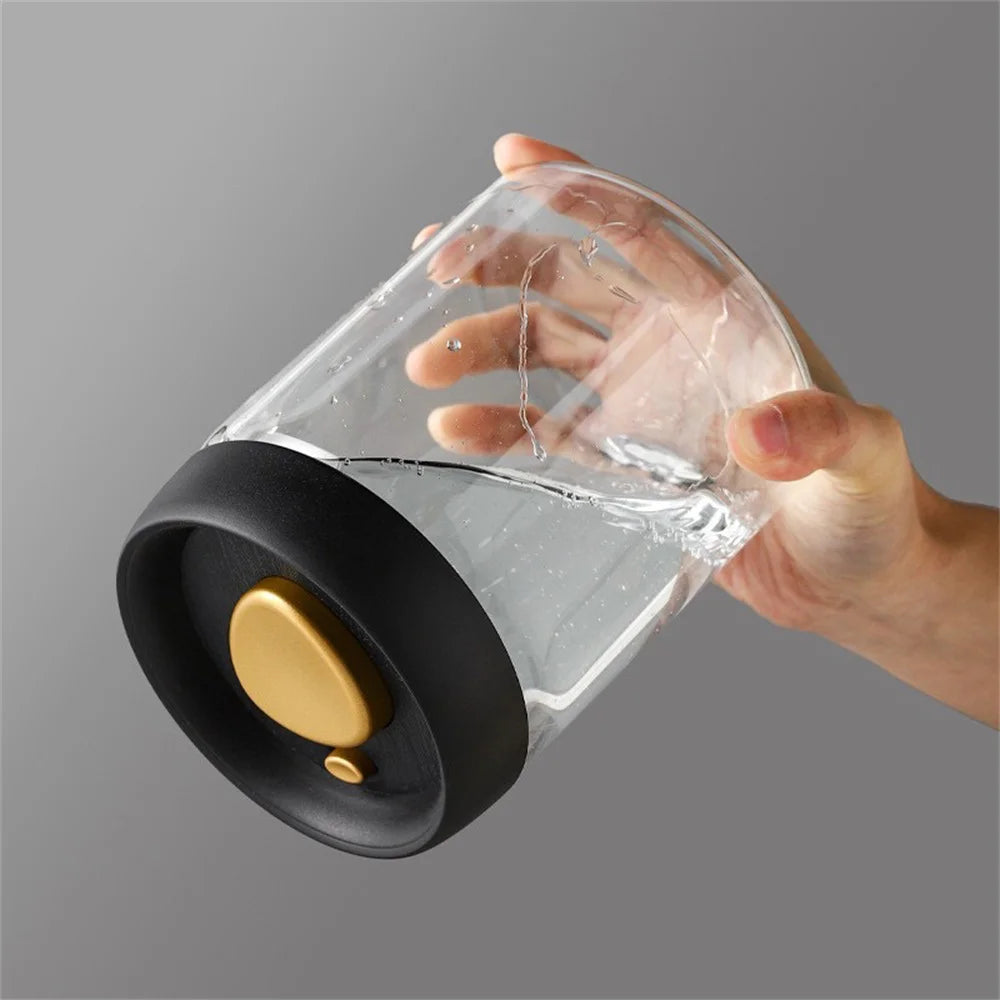 Vacuum Glass Coffee Storage Jar Airtight Coffee Bean & Tea Canister