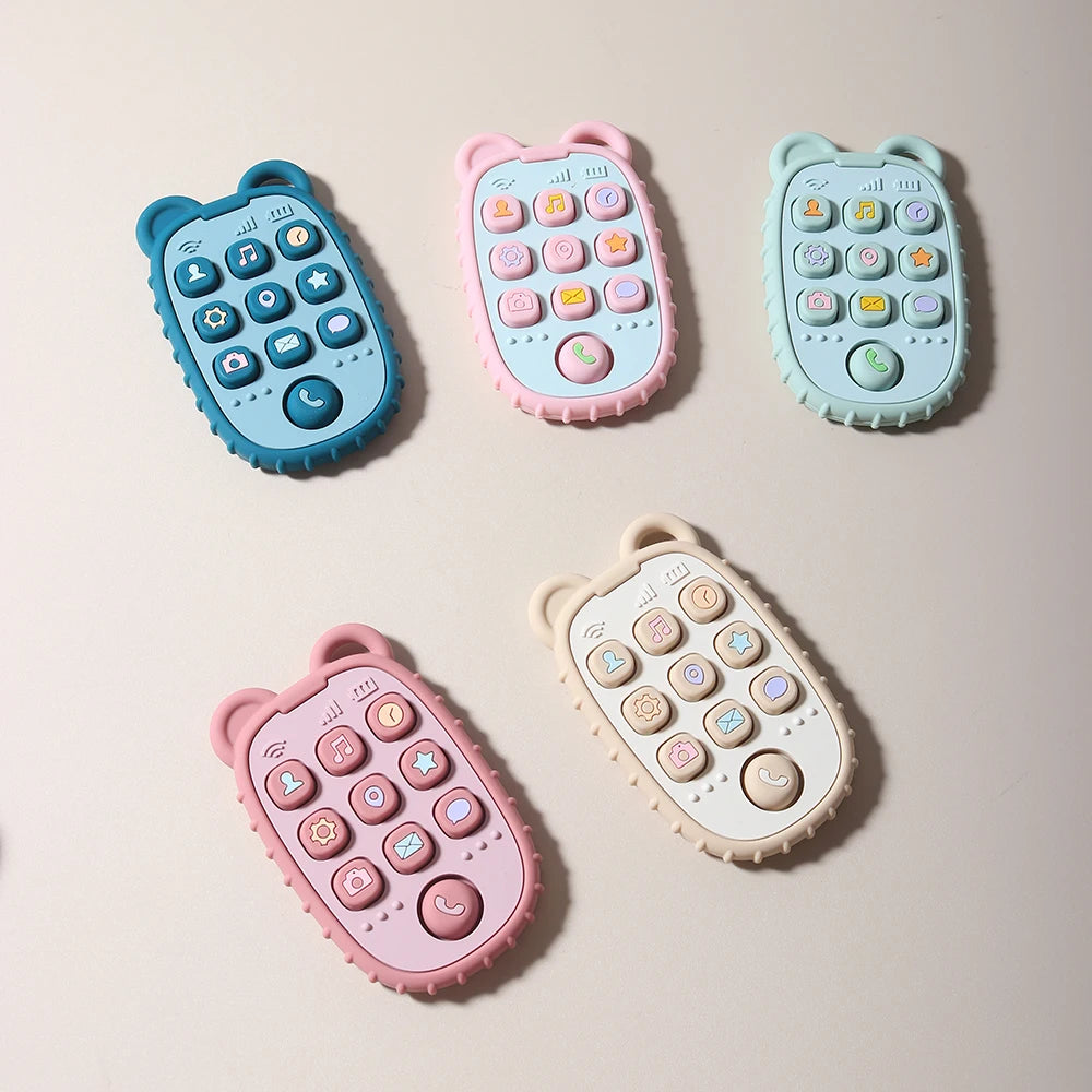 Baby Phone Teether Silicone Sensory Toy for Infants