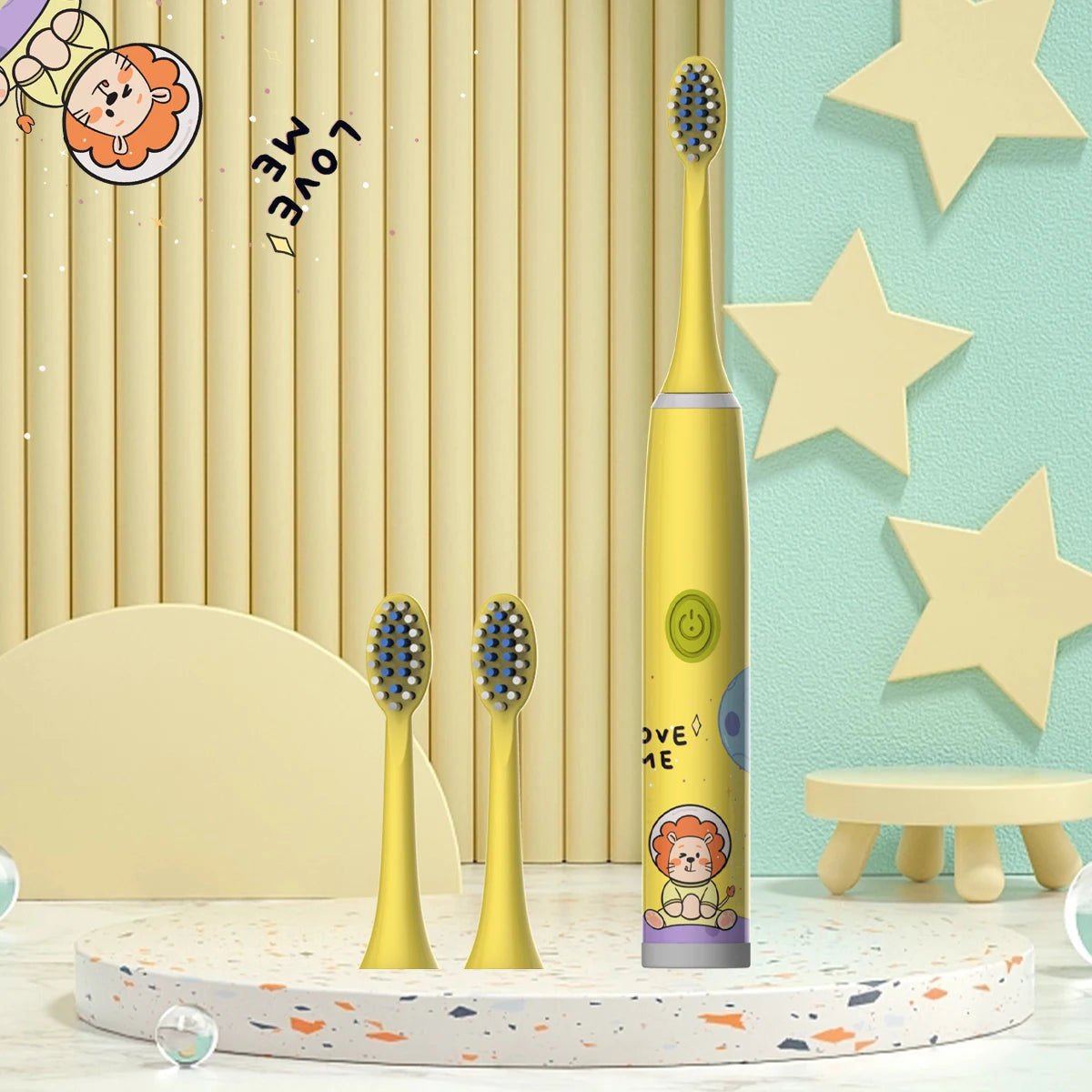 Kids Electric Toothbrush Cartoon Space Series Soft Cleaning Brush