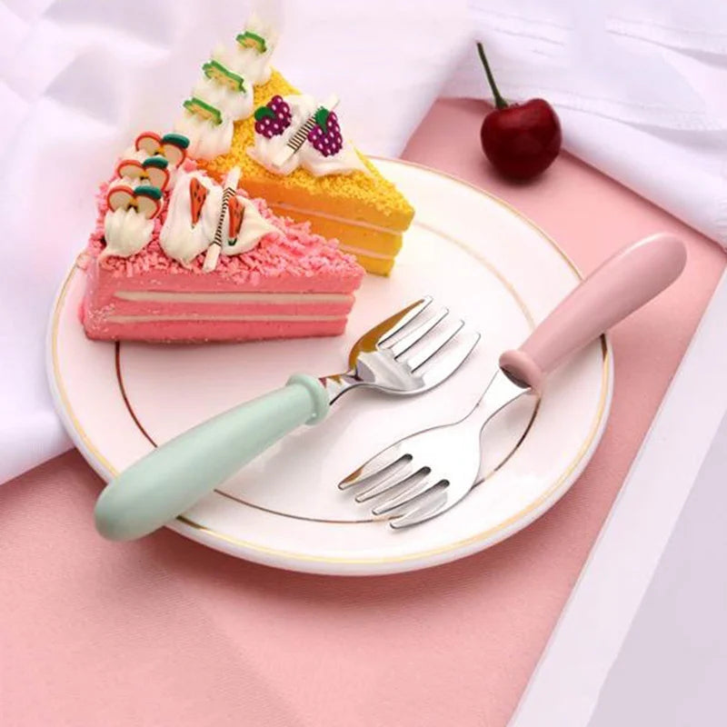 3PCS Kids Stainless Steel Spoon Fork Set with Travel Case