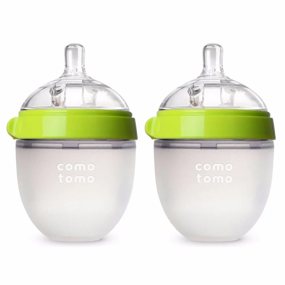 2 Pack BPA Free Baby Feeding Bottles Silicone Set