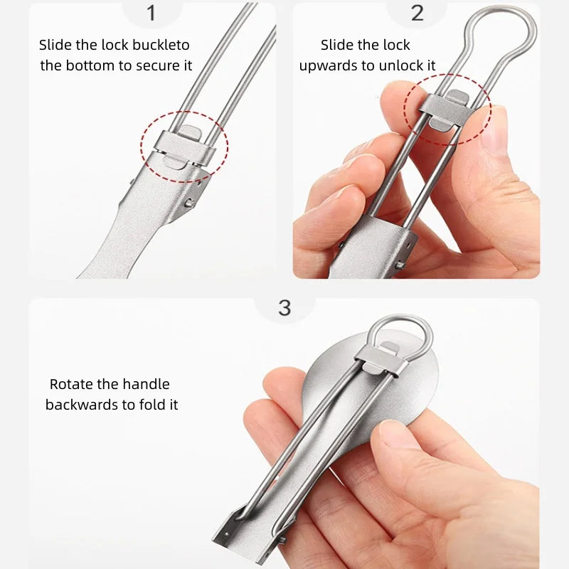 Titanium Foldable Spoon Fork Ultralight Camping & Hiking Spork Tool