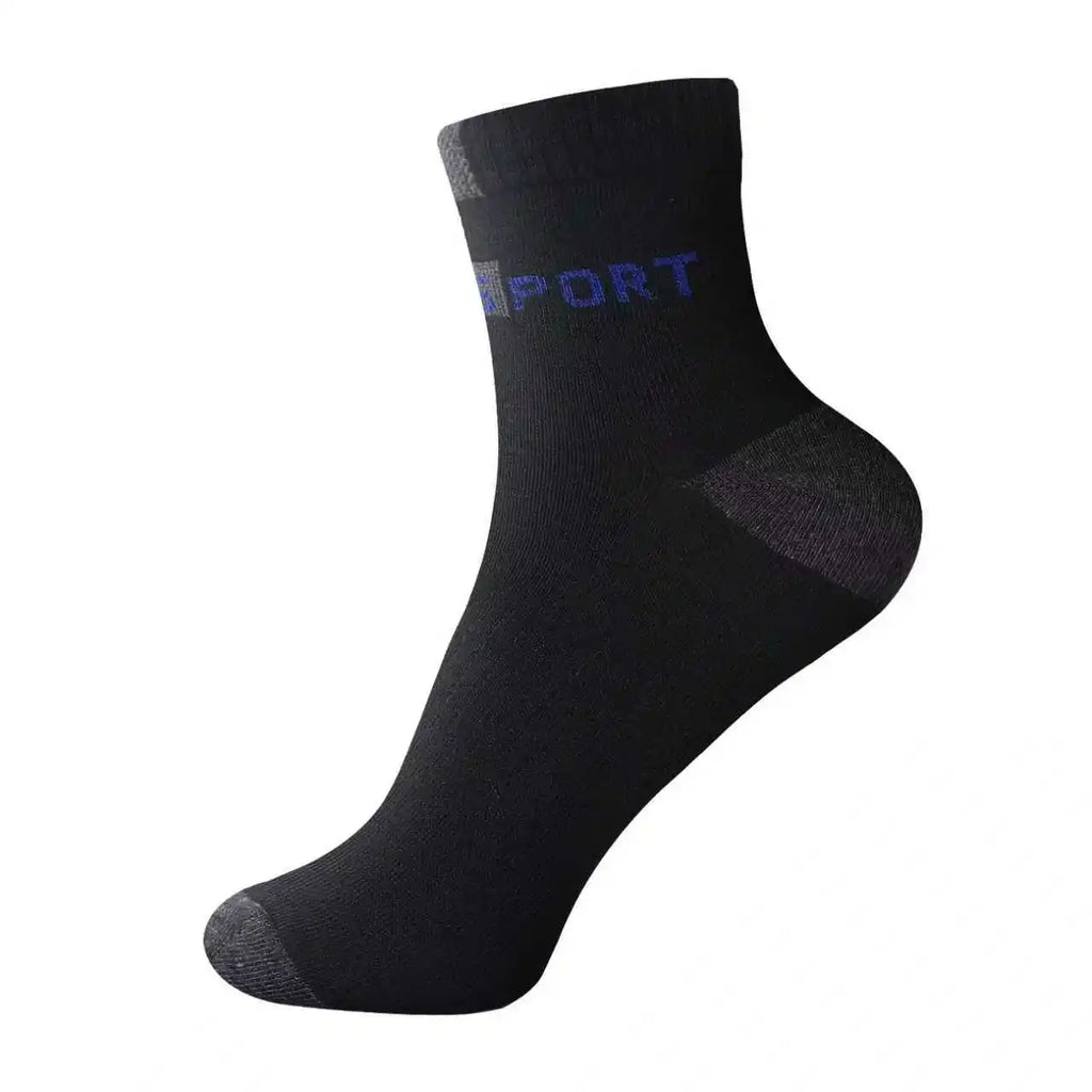 5 Pairs Men Cotton Sports Crew Socks Breathable Soft Summer