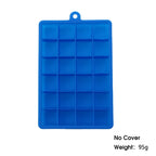 24-Hole Silicone Ice Cube Tray with Lid Square Ice Mold for Drinks & Cocktails