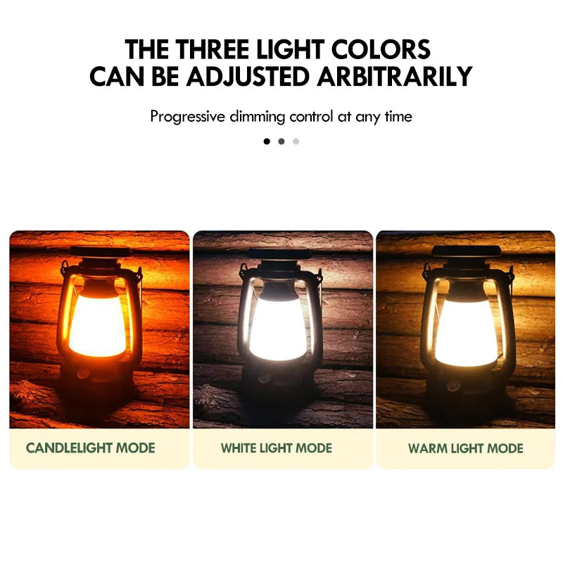 Retro Horse LED Lantern Table Lamp Camping Décor Light