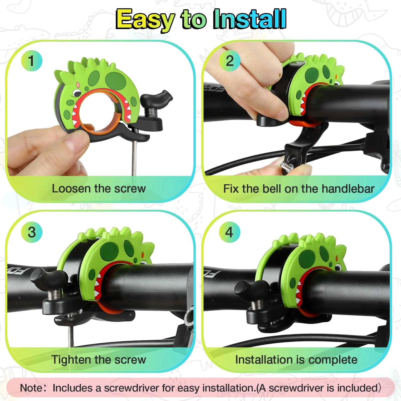 Toptrek Kids Funny Bike Bell Creative Bicycle Handlebar Safety Bell Main image