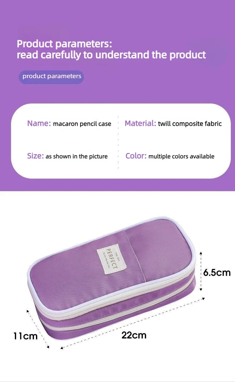 Multi-Layer Pencil Case Large Capacity Macaron Stationery Box