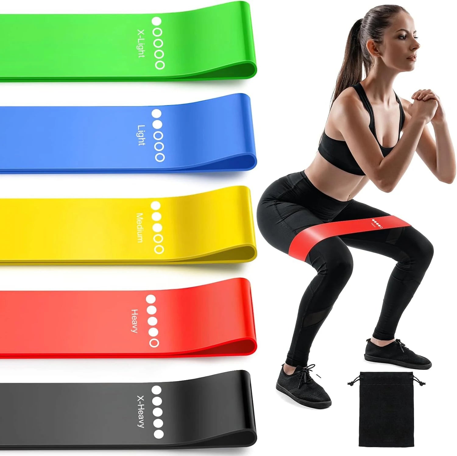 TPE Resistance Bands Set Loop Bands for Gym, Yoga & Strength Training