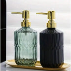 400ML Clear Glass Soap Dispenser Refillable Hand Wash & Sanitizer Bottle