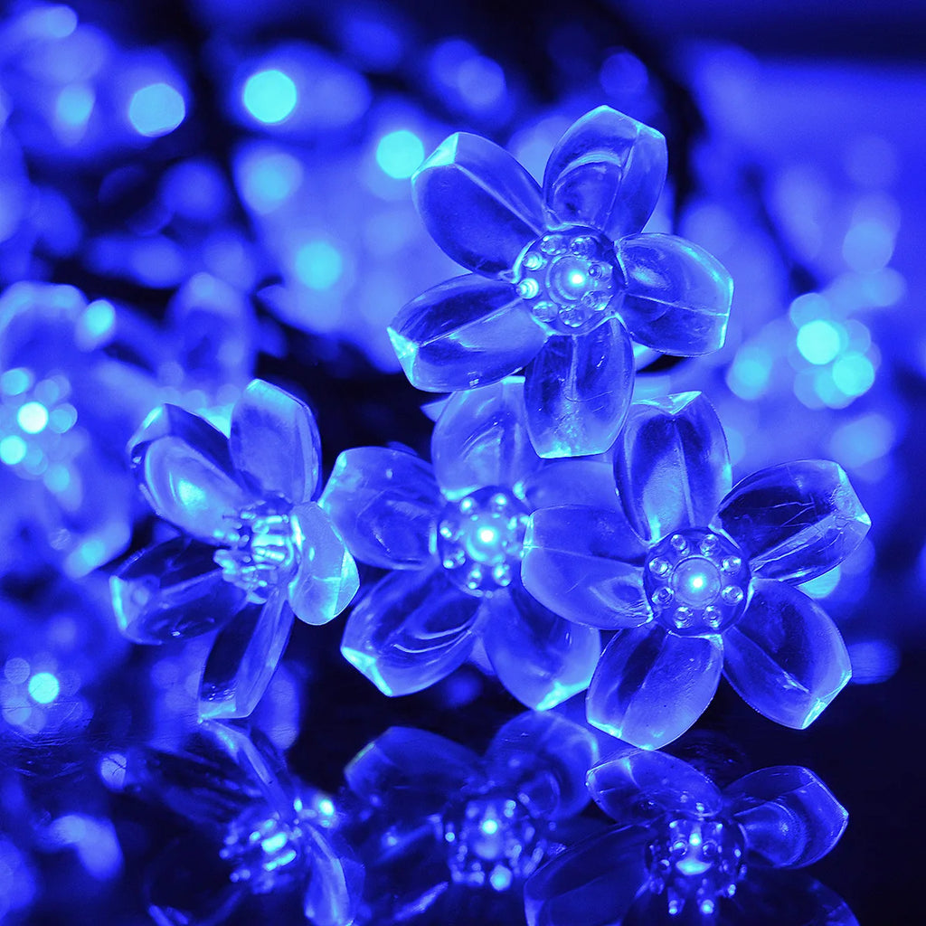 Solar Lotus Flower Fairy Lights Outdoor Garden Decor